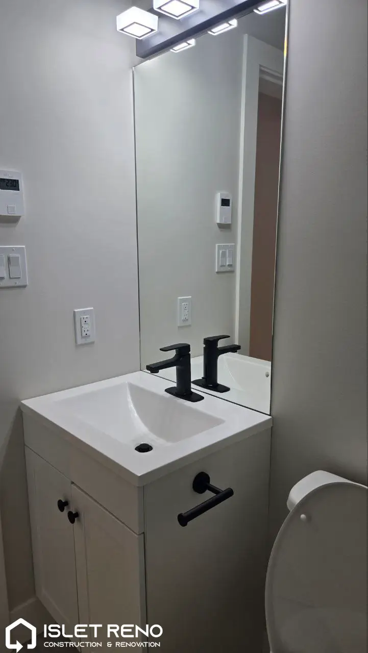 Modern Bathroom Renovation with Matte Black Fixtures